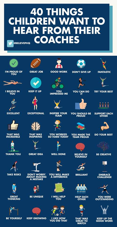40 Things Children Want to Hear from their Coaches