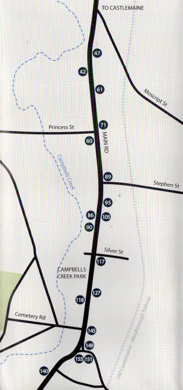 Campbells Creek 19th Century Main Road Heritage Buildings Walk Map