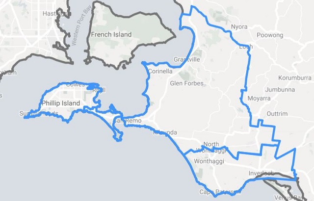 Map boundaries Bass Coast Shire