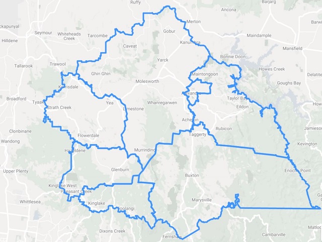 Map boundaries Murrindindi Shire
