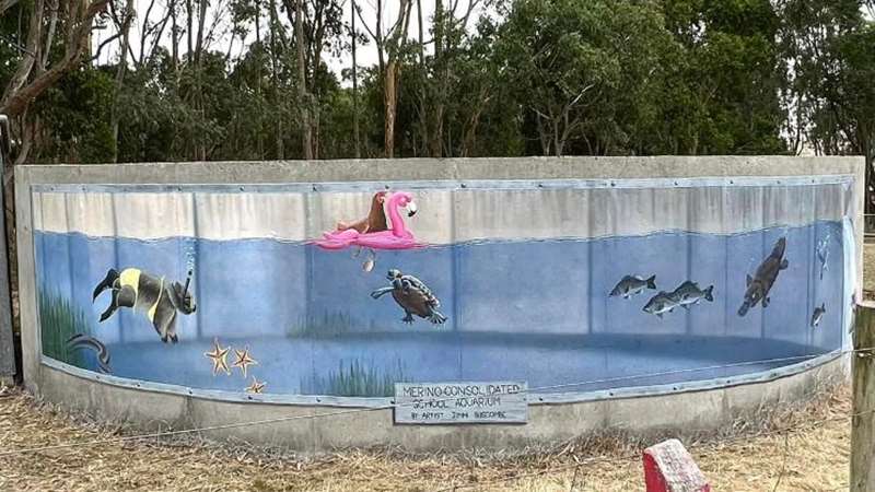 Merino Water Tank Art