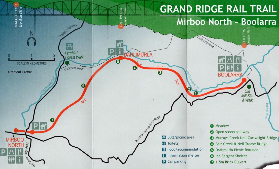 Mirboo North - Boolarra Grand Ridge Rail Trail Map
