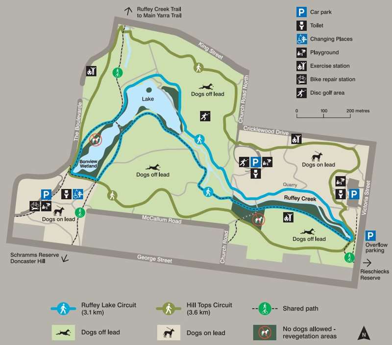 Ruffey Lake Park (Doncaster East) Map