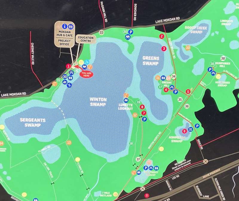 Winton Wetlands Art Trail Map