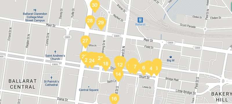 Reveal Ballarat's Past Heritage Walk Map
