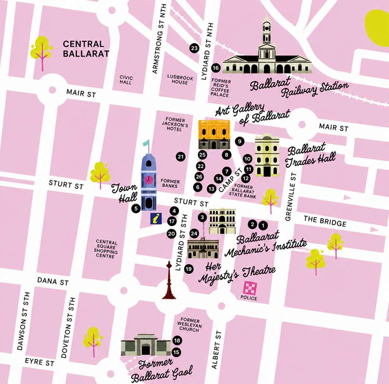Ballarat - Wander Historic Streets Map