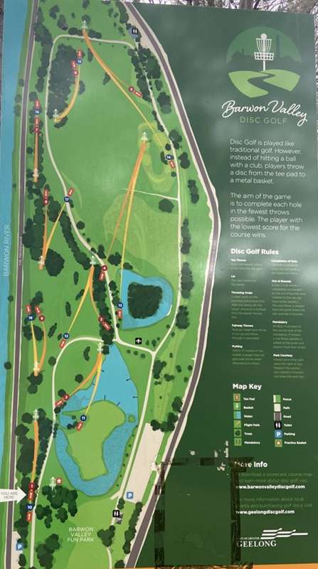 Barwon Valley Park Disc Golf (Belmont) Map