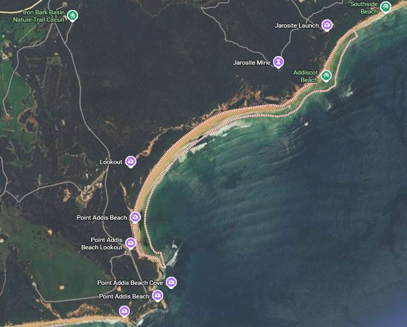 Addiscot Beach Map