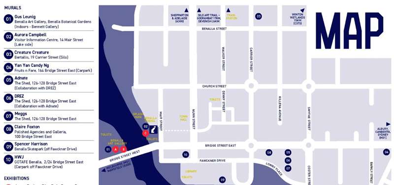 2024 Benalla Street Art Festival Map
