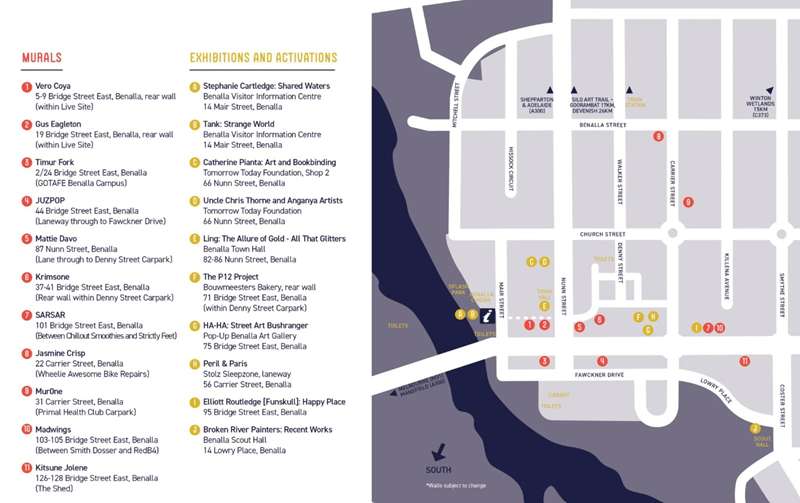2026 Benalla Street Art Festival Map