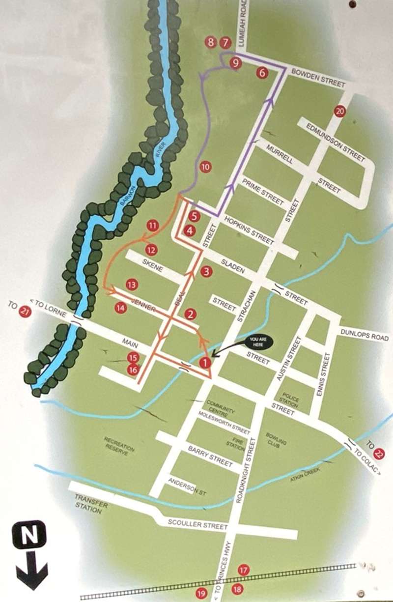 Birregurra Heritage Walk Map