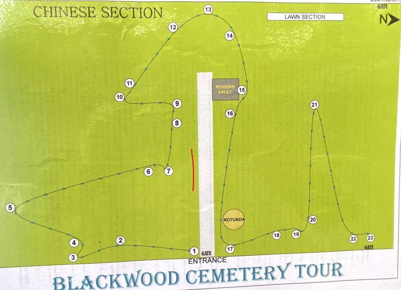 Blackwood Cemetery Tour Map