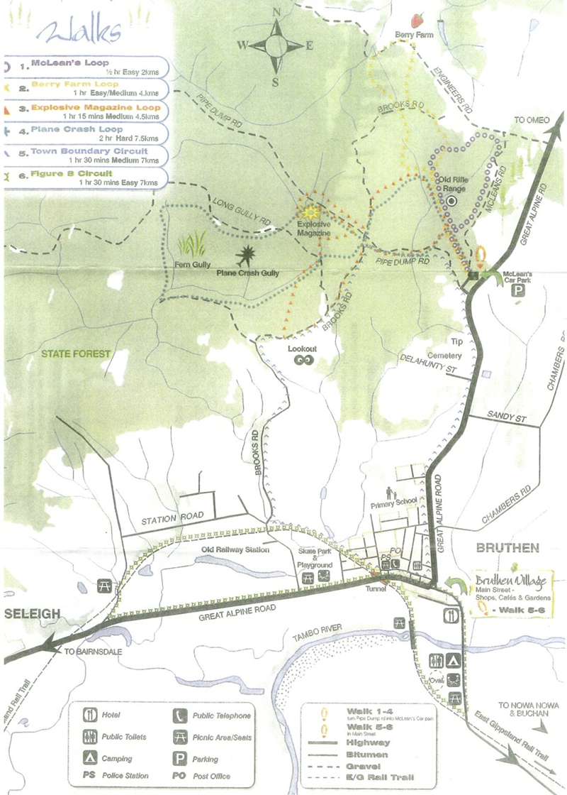 Bruthen Walking Trails Map