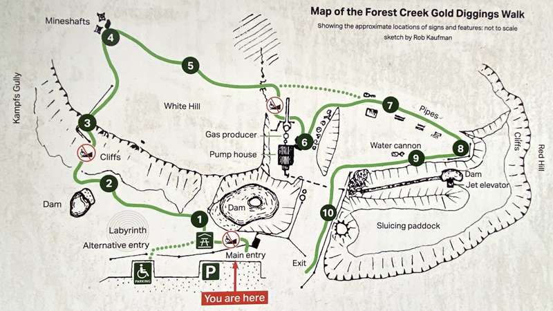 Castlemaine - Forest Creek Gold Diggings Map