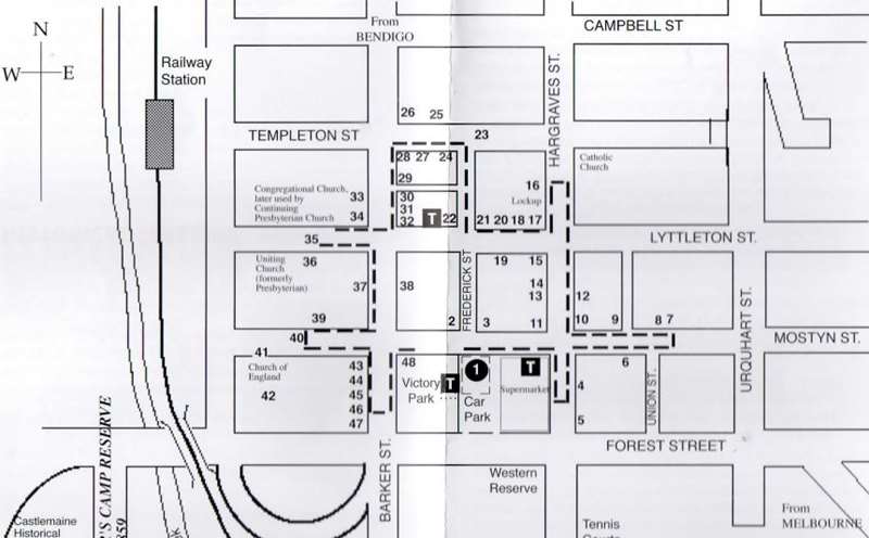 Historic Castlemaine Town Walk Map