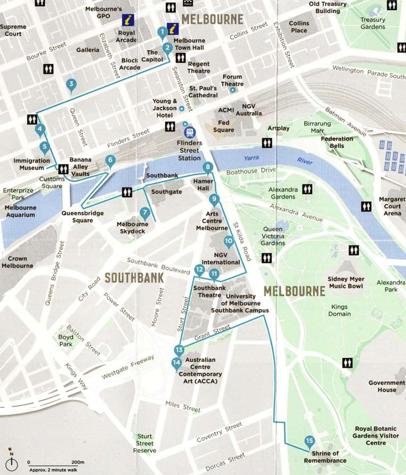 Classic Design Icons Walk (Central Melbourne) Map