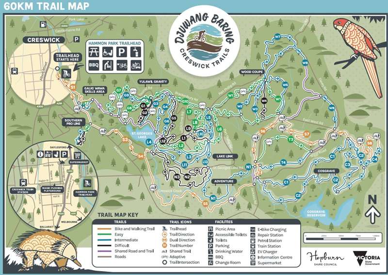 Creswick Trails (Djuwang Baring) Map