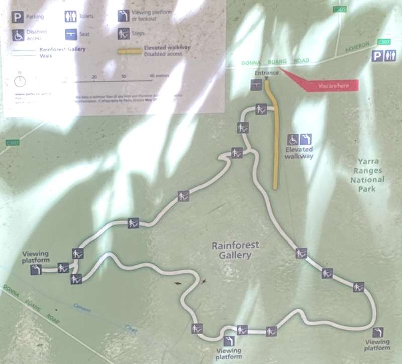 Donna Buang Rainforest Gallery and Skywalk (Warburton) Map