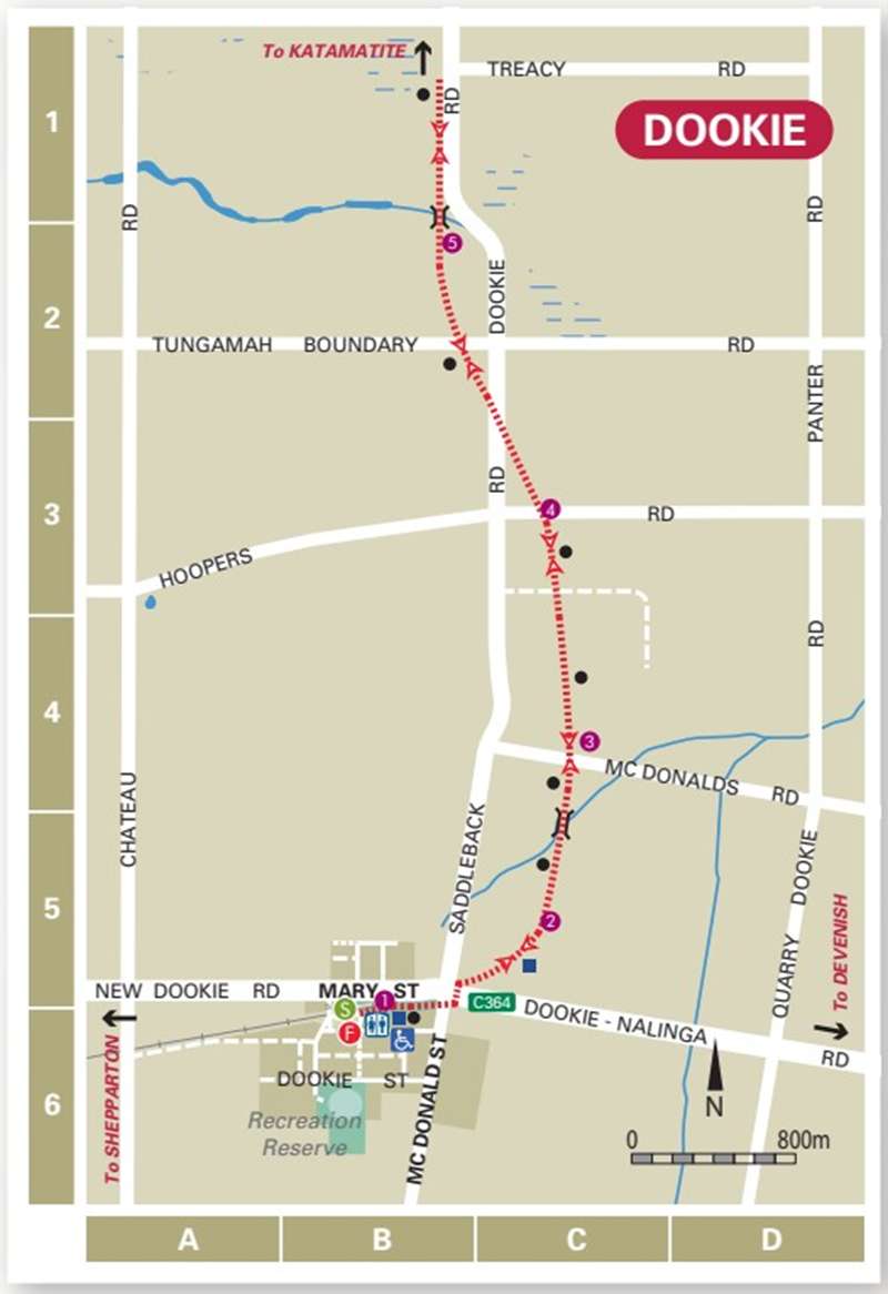 Dookie Rail Trail Walk Map