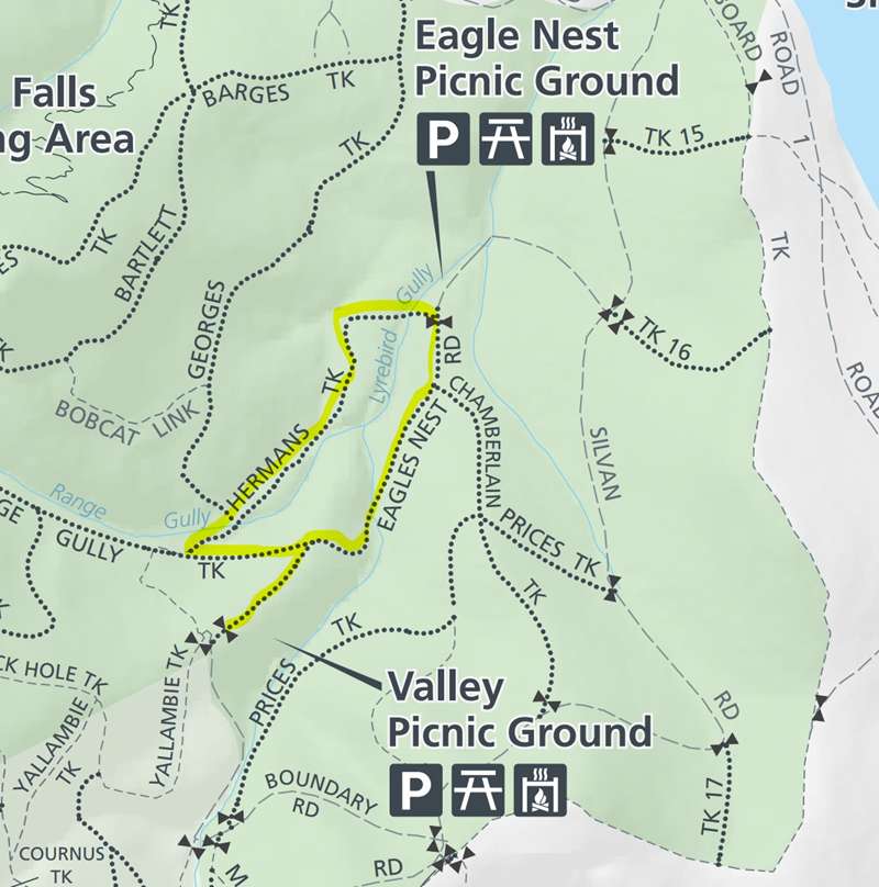 Eagle Nest Loop Walk (Olinda) Map