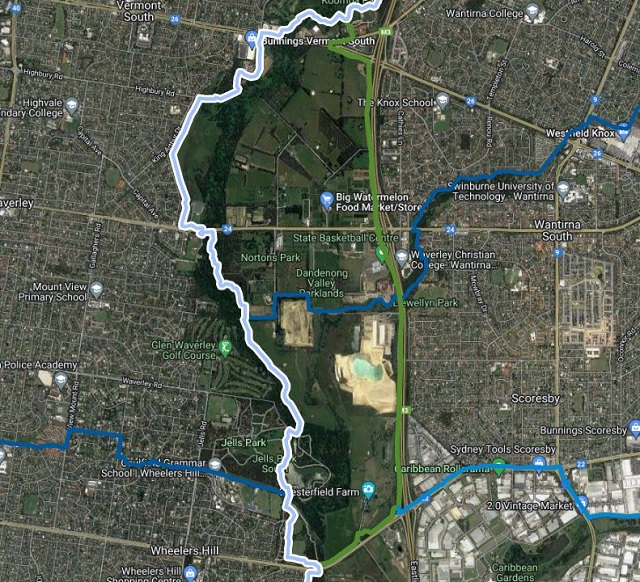 Eastlink & Dandenong Creek Trail Map