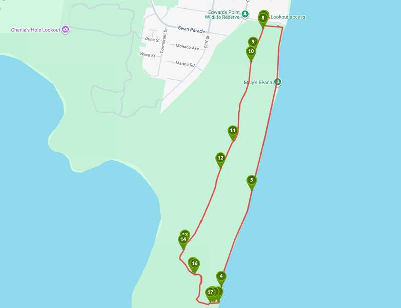 Edwards Point Walk (St Leonards) Map