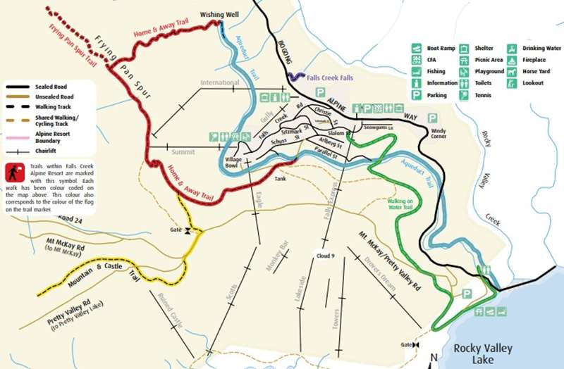 Falls Creek Short Walks Map