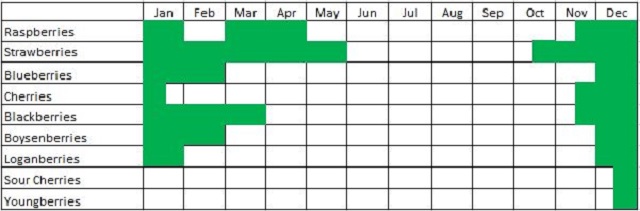 Fruit Picking Schedule (berries)