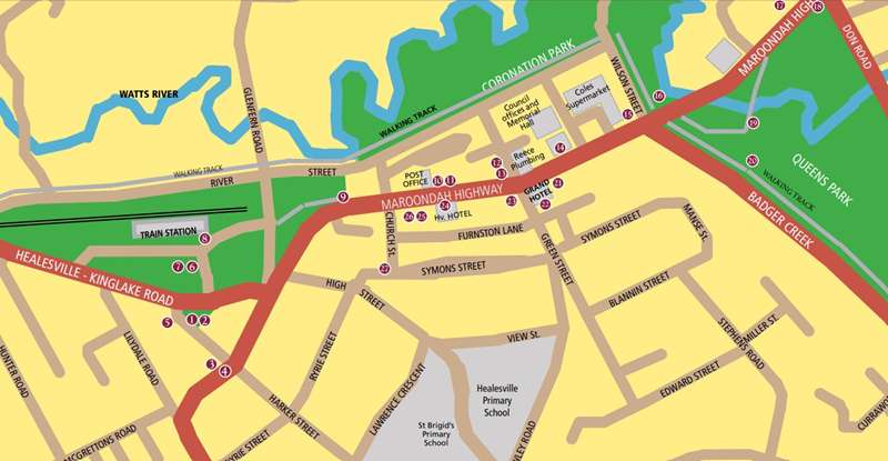 Healesville Historic Walk Map
