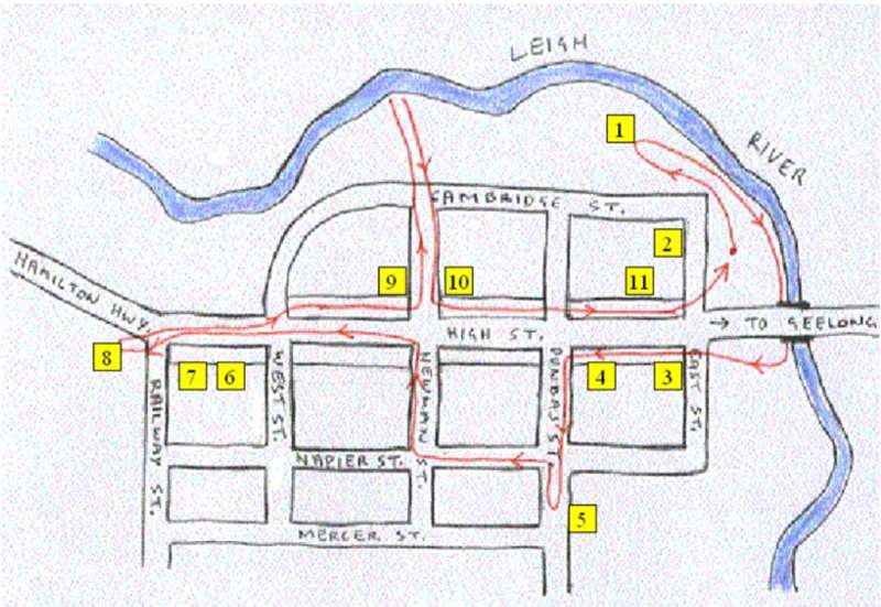 Inverleigh Pioneer Heritage Walk Map