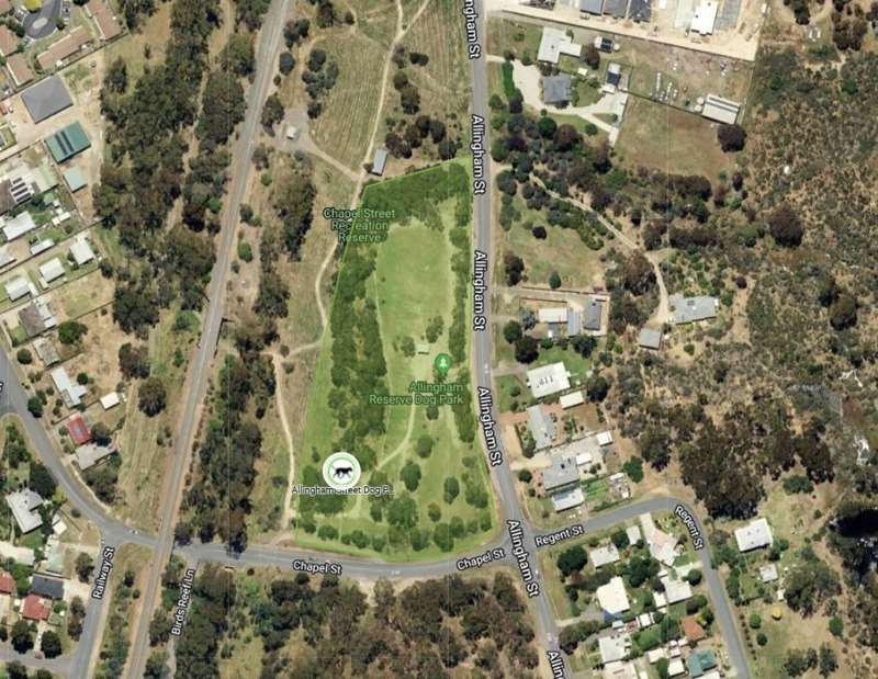 Kangaroo Flat - Allingham Reserve Fenced Dog Park Map