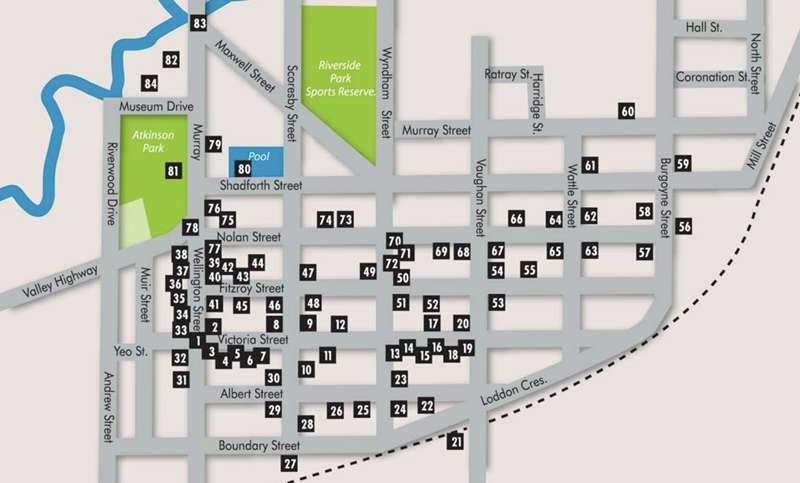 Self-guided Walk or Drive of Historic Kerang Map