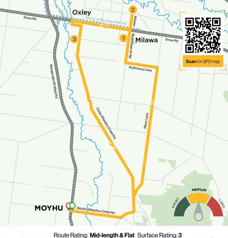King Valley & Surrounds Gravel Road Rides The Cruffin Run Map