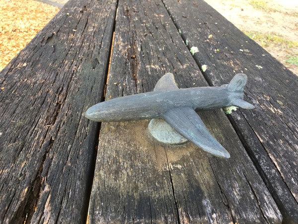 Tamar Reserve Seat with Bronze Aeroplane Sculpture