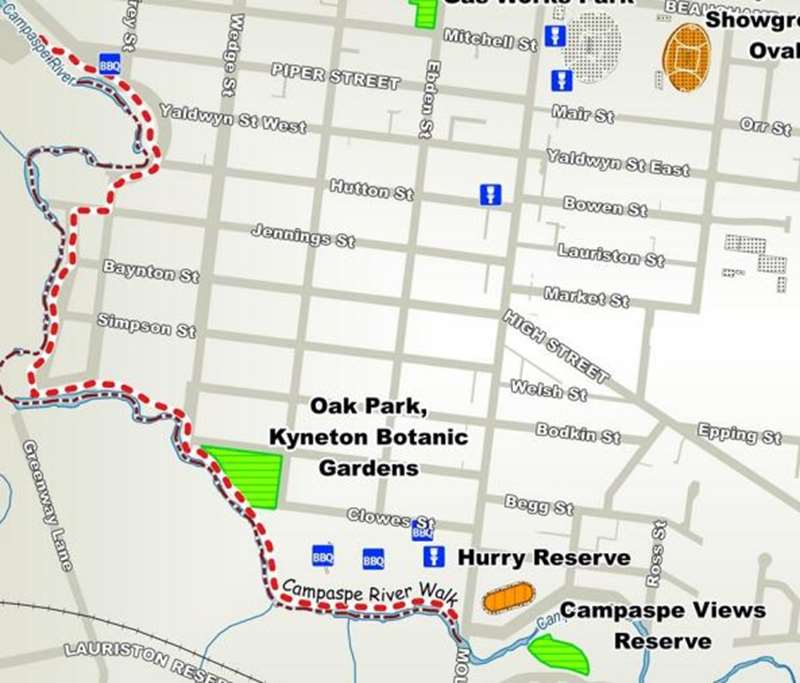 Kyneton - Campaspe River Walk Map