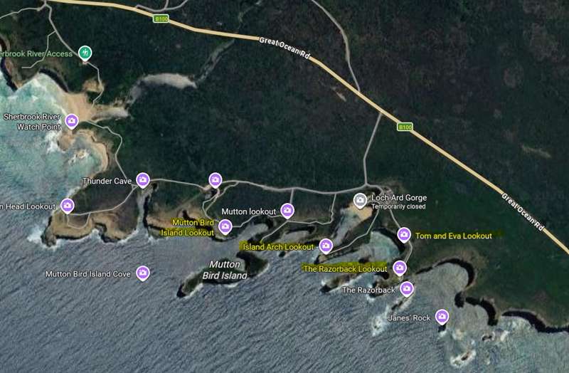 Loch Ard Gorge Area Lookouts Map