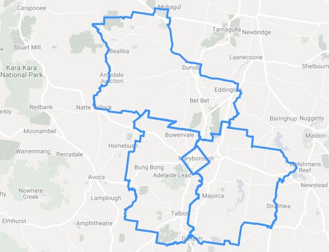 Map boundaries Mount Alexander