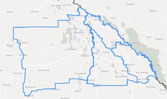 Map boundaries Gannawarra Shire