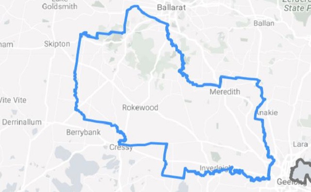 Map boundaries Golden Plains Shire