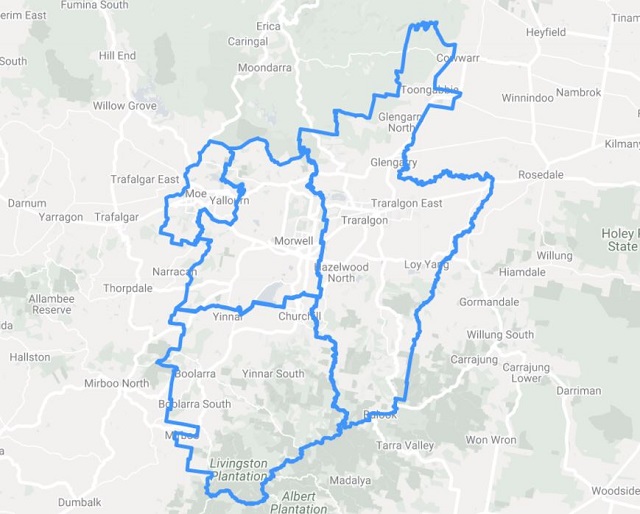 Map boundaries Latrobe City