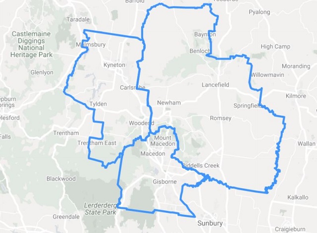 Map boundaries Macedon Ranges Shire