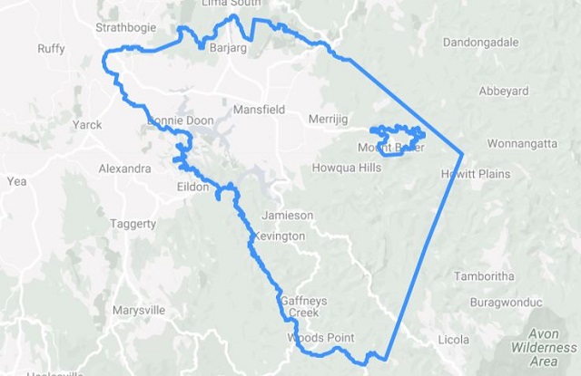 Map boundaries Mansfield Shire