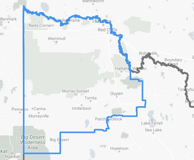 Map boundaries Mildura Rural City