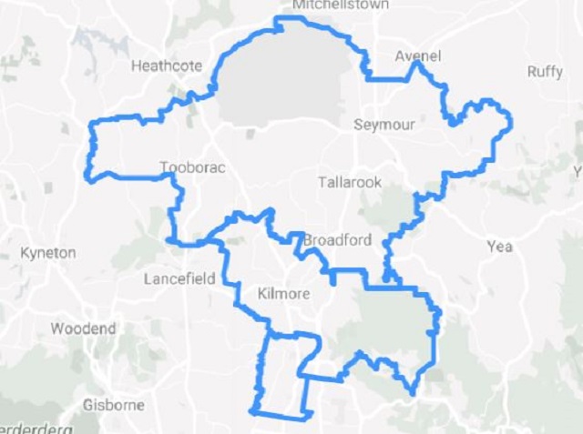 Map boundaries Mitchell Shire