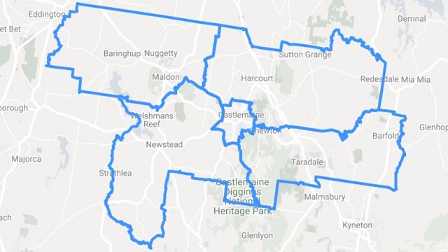 Map boundaries Mount Alexander