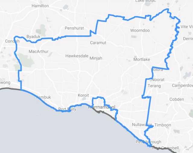 Map boundaries Moyne Shire
