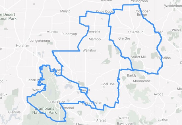 Map boundaries Northern Grampians Shire