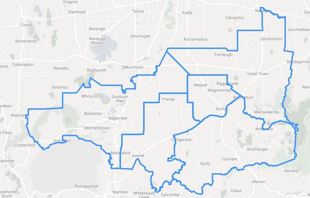 Map boundaries Strathbogie Shire