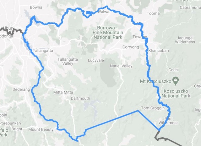Map boundaries Towong Shire