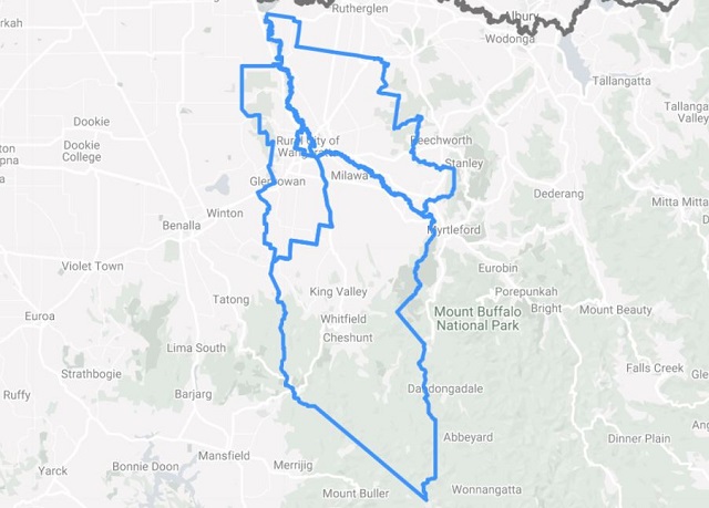 Map boundaries Wangaratta Rural City